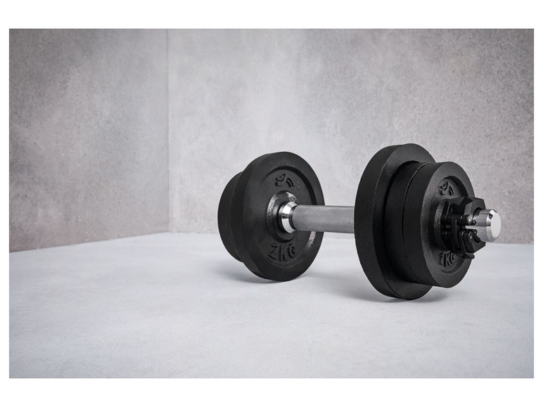 Zestaw CRIVIT Kurzhantel, mit Stahl-Griff, 10 kg