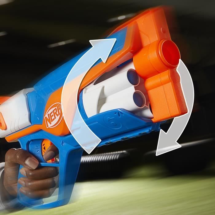 Blaster NERF Agility Serie N, 12 dardi Nerf N1 (solo per blaster Nerf Serie N), caricatore a tamburo da 6 dardi, giochi all'aperto