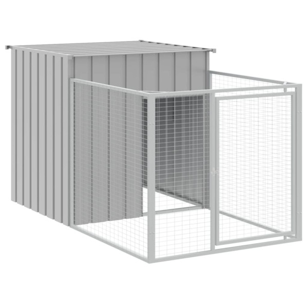 VidaXL buda dla psa Szary 110 x 201 x 110 cm Stal