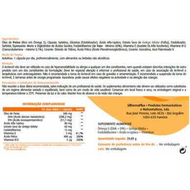 Suplemento Activsil para la función del tejido cerebral, 30 cápsulas