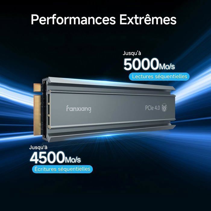 Fanxiang S660 1 TB NVMe M.2 PCIe 4.0x4 interne SSD für PS5 mit Kühlkörper