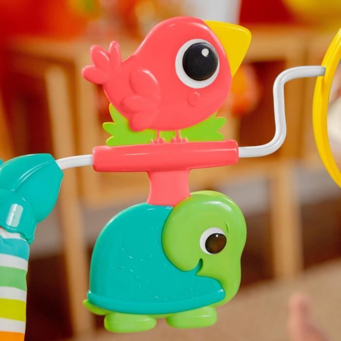 BRIGHT STARTS Baby Bouncer Animals, Soothing Vibrations, Activity Arch with Interactive Toys, Baby Gift