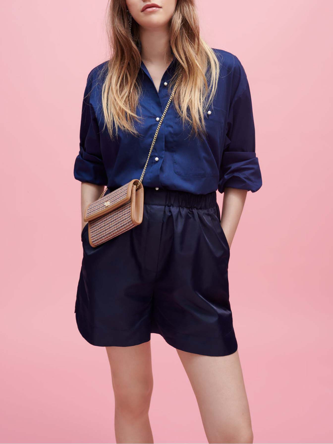 Technische materiaalshorts - Bleu Nuit