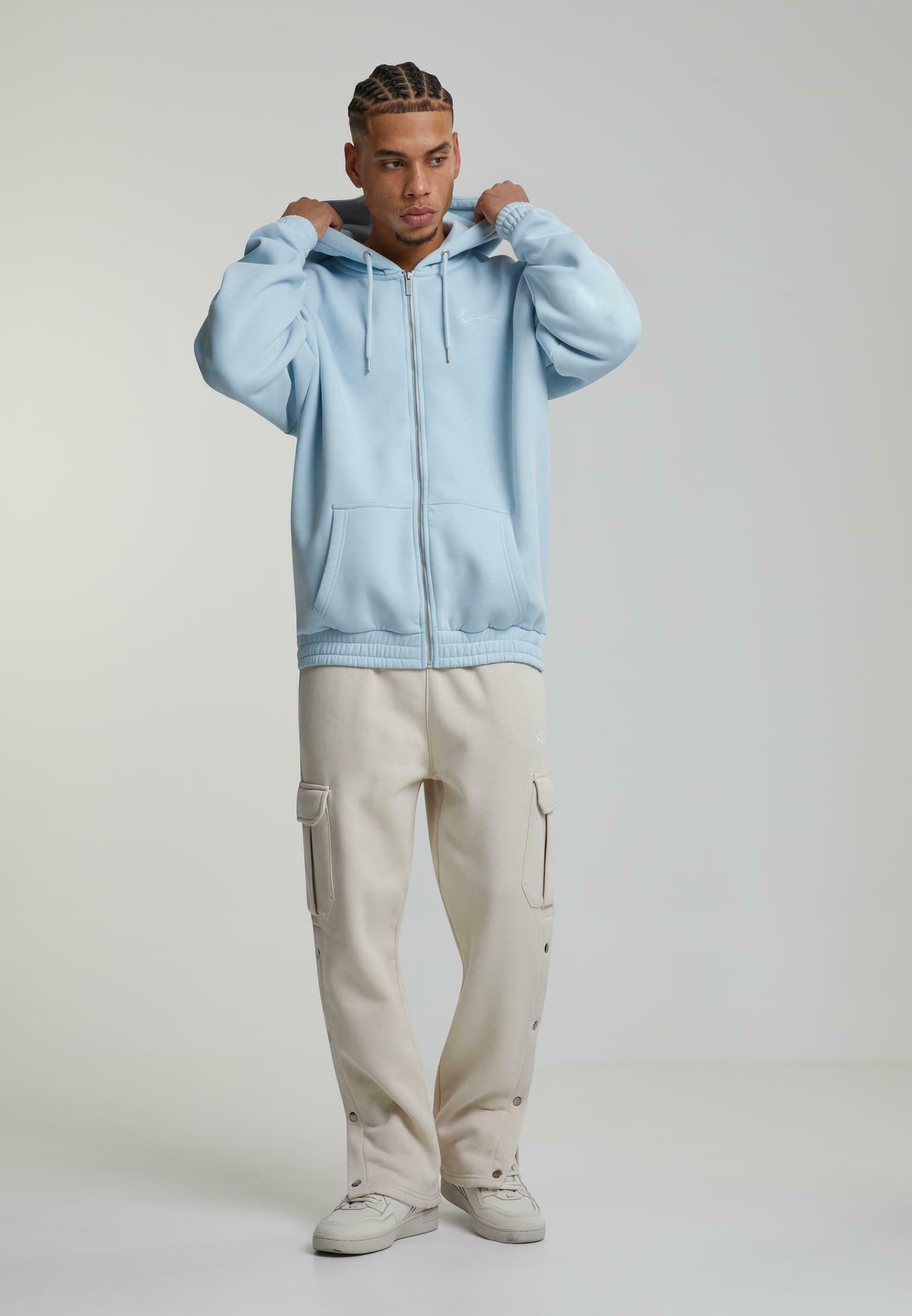 Karl Kani AUTHENTIC STAR LOGO OS - Sweatshirt met rits - lichtblauw