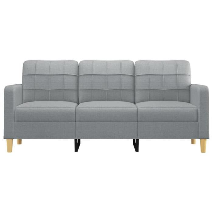 vidaXL Sofá de 3 plazas Gris claro 180 cm Tela, sofá, sofá de salón, sofá de tres plazas, sofá tapizado, asientos 359099