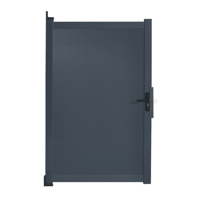 IDMARKET Portillon 100x160 cm en aluminium gris anthracite