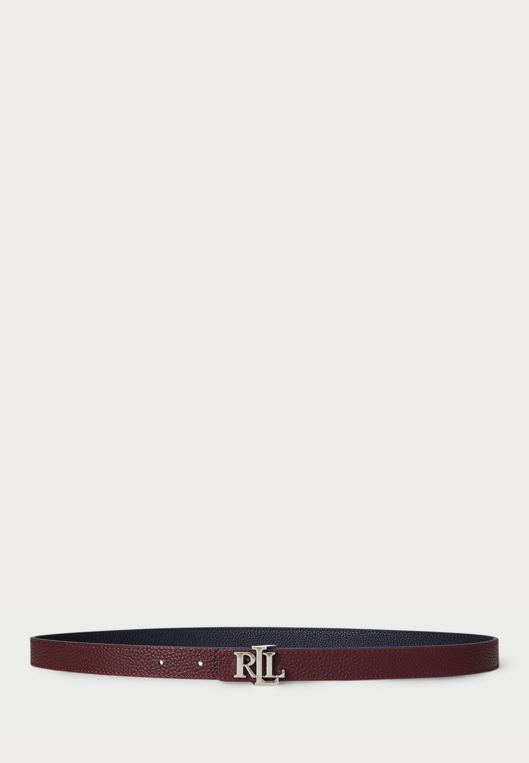 LOGO REVERSIBLE LEATHER SKINNY BELT - Pásek - navy/dark garnet