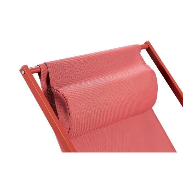 Lot de 2 Chiliennes PAROS - Structure en acier - L 63 x P 104 x H 85 cm - Terracotta