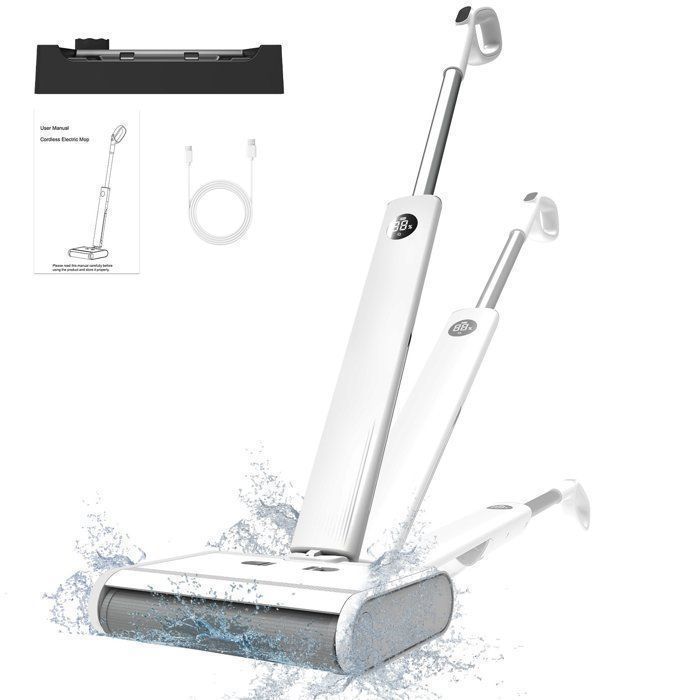 AIRROBO FC10  Balai Laveur Sans Fil,,Anti-enchevêtrement des CheveuxSec Et Humide,45 minute,Poids Léger de 2,3kg,Écran LED