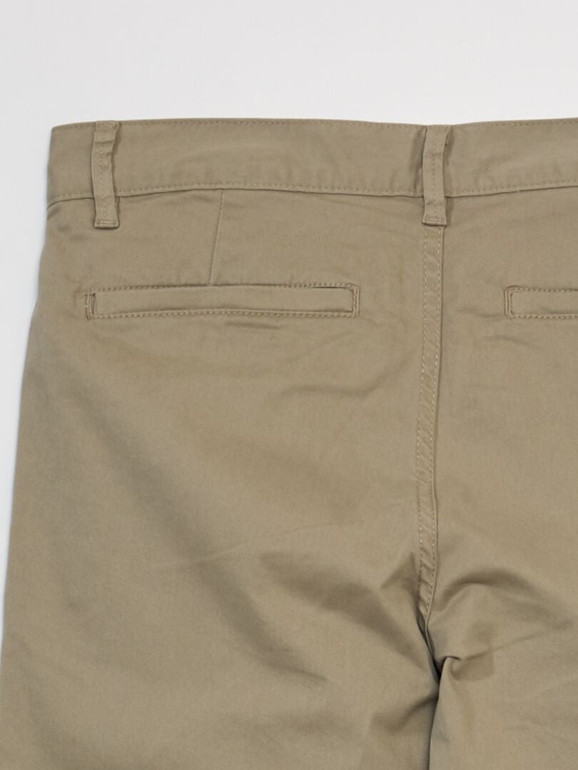 Calça chino de algodão elástico tamanho L34 - BEGE