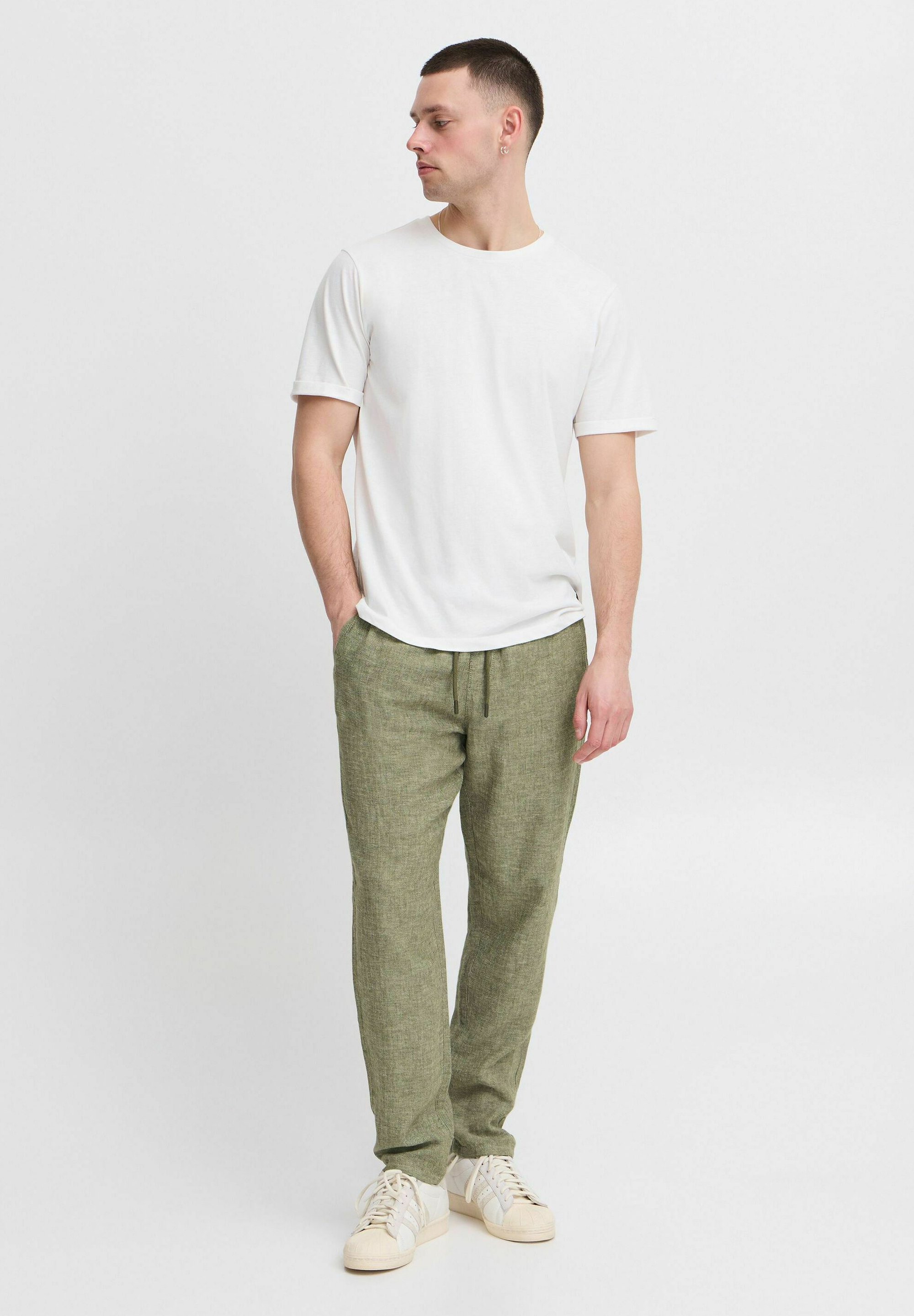 Blend BHMORGAN LINEN MIX - Pantaloni - olive night
