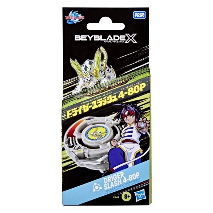 Beyblade X Starter Pack X-Over Project Driger Slash 4-80P, toupie de type équilibre et lanceur, dès 8 ans