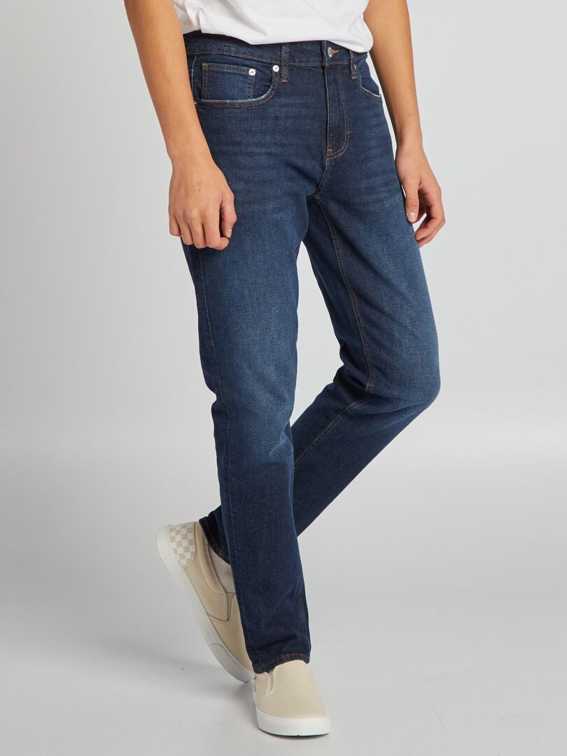Calça jeans slim com 5 bolsos - AZUL