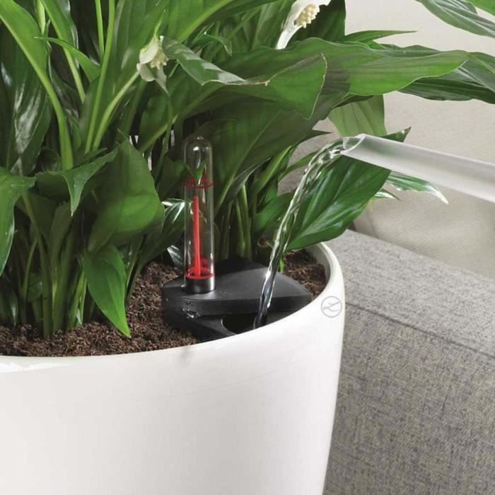 Vaso de flores multifuncional LECHUZA Classico 28 LS - Ø 28 x 26 cm - Branco brilhante 16040