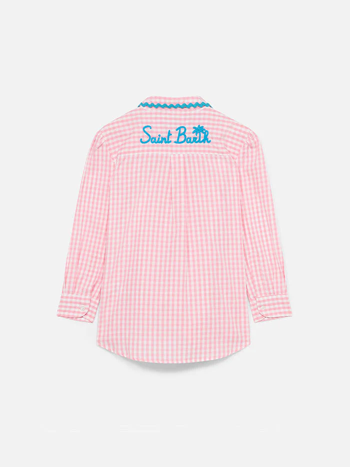Meisjesblouse met ruitjesprint