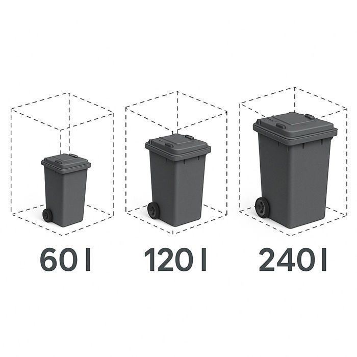 Caja doble para contenedores - 2 x 240 L - acero antracita/efecto madera