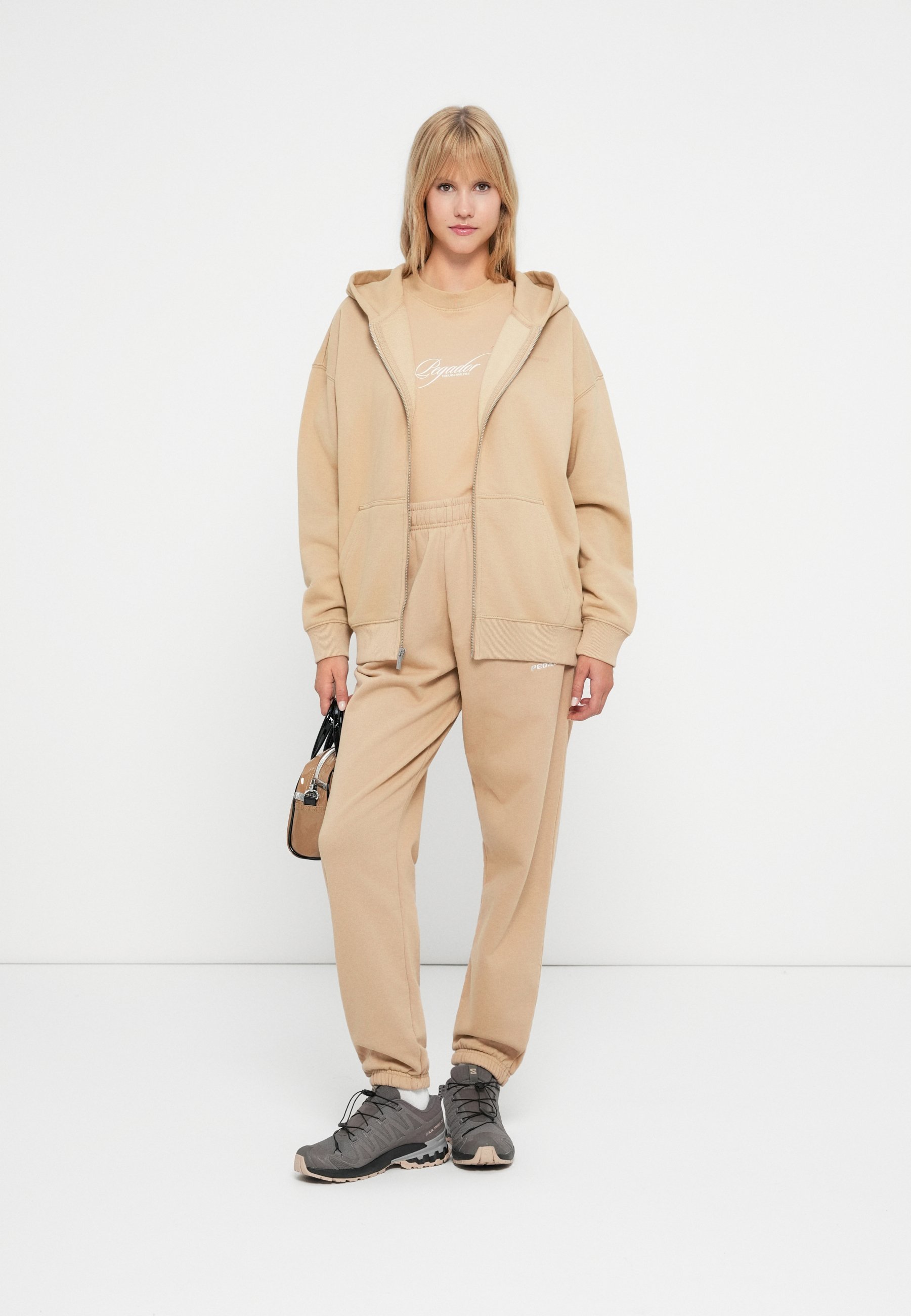 Bluza z zamkiem błyskawicznym RAMIRA OVERSIZED - Washed cappuccino