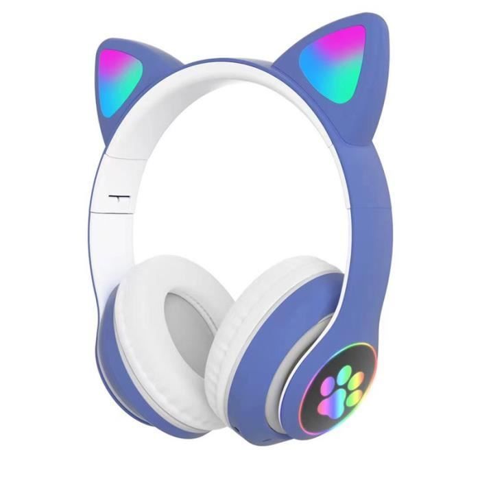 Casque Audio Enfants - FOLAYA - Bluetooth 5.0 - Volume Limité 105dB - Micro Intégré - Pliable avec LED