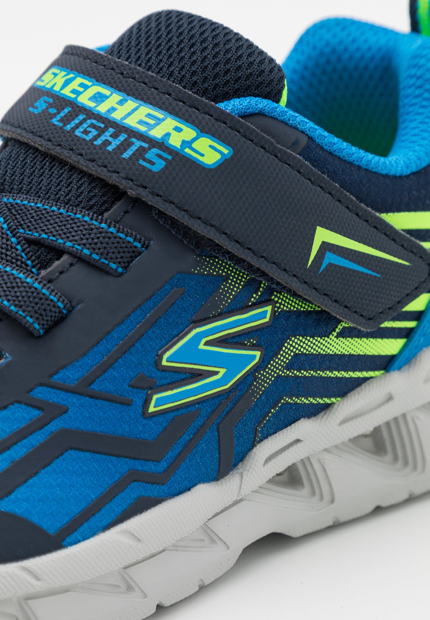 Skechers MAGNA LIGHTS BOZLER - Sneaker - marineblau/blau/limette