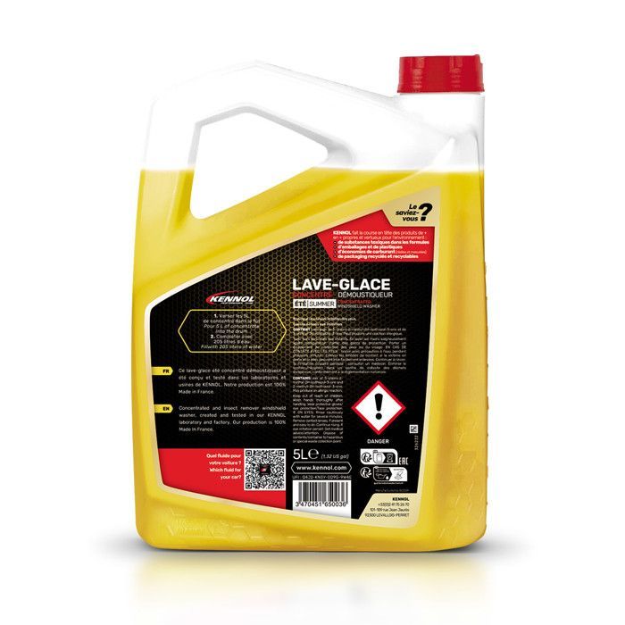 KENNOL Lave-glace BIO concentré monoï, bidon 5 litres = 210 litres