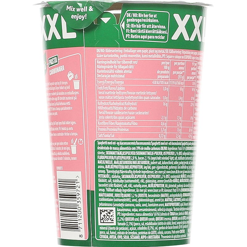 Knorr Carbonara snackverpakking 92 g Knorr