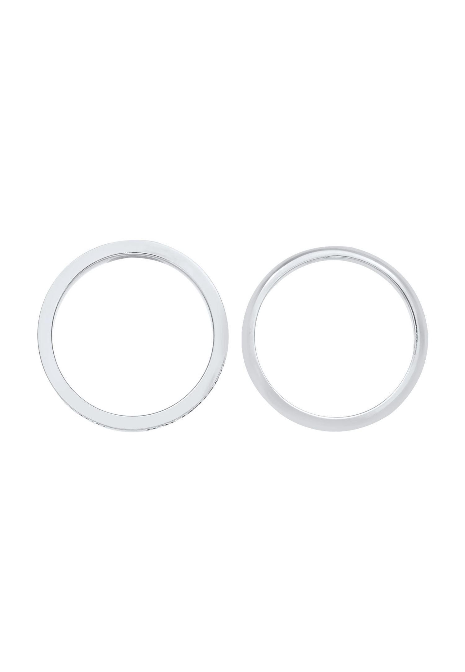 Elli Bague pour dames - Ensemble Memorie - Tendance de base avec cristaux en argent sterling 925 plaqué or