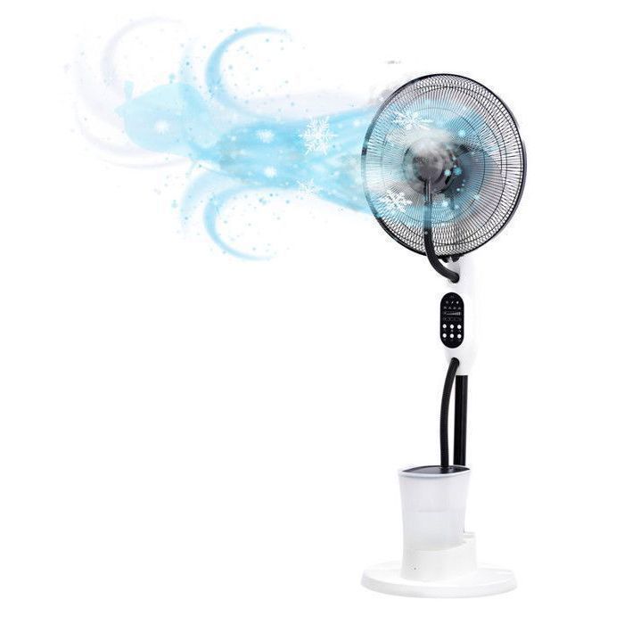 Ventilador de pedestal con nebulizador O'FRESH - Silencioso - Enfría la habitación eficazmente - Muy silencioso