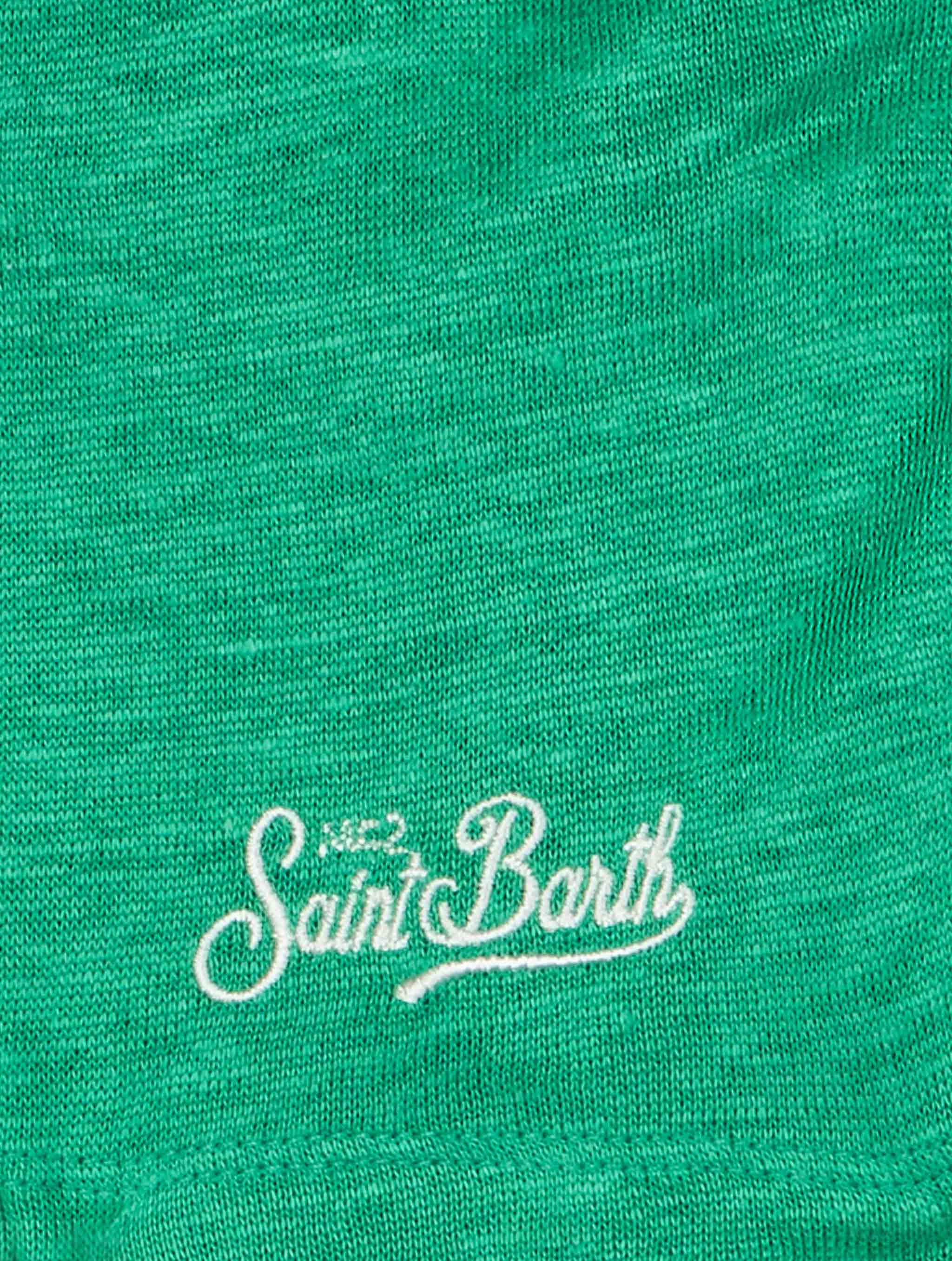 T-shirt da bambino in groene linnen jersey Alex