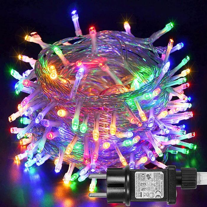 Guirlandes lumineuses Noël Extérieur Avec Prise Multicolore IP44 20m 200 LEDs,Mémoire/Timer,8 modes,Pour jardin/mariage/fêtes
