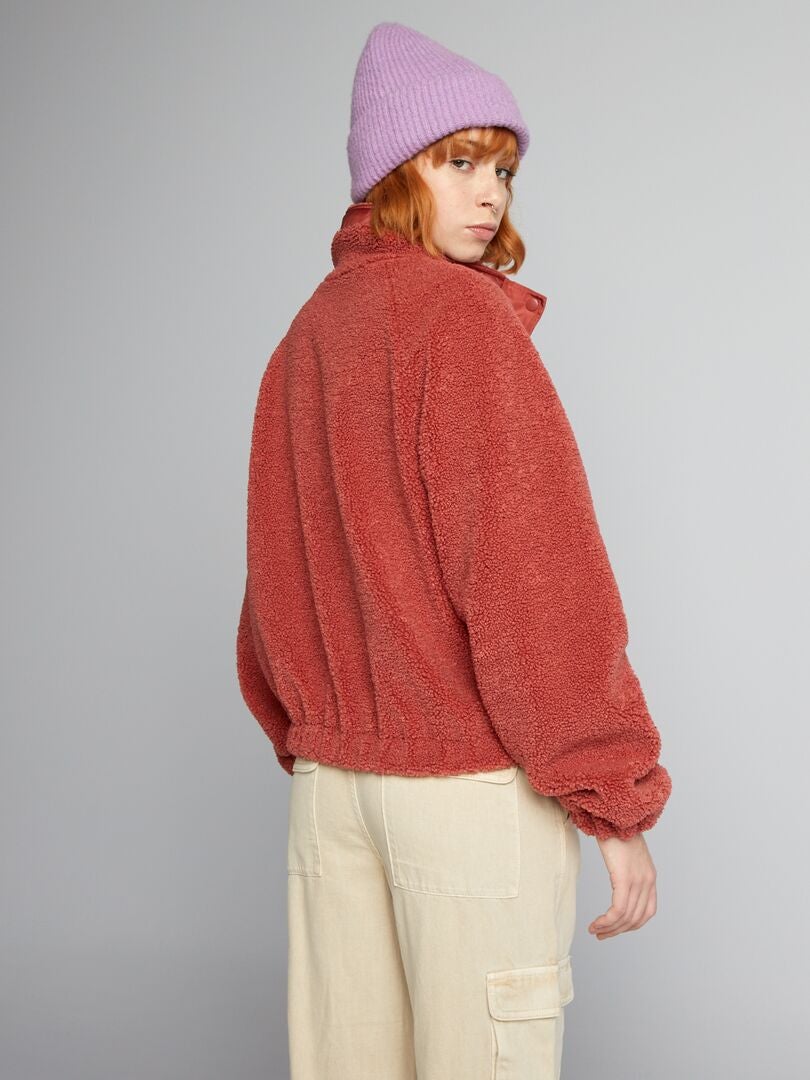 Sherpa-jas met lange mouwen - ROOD