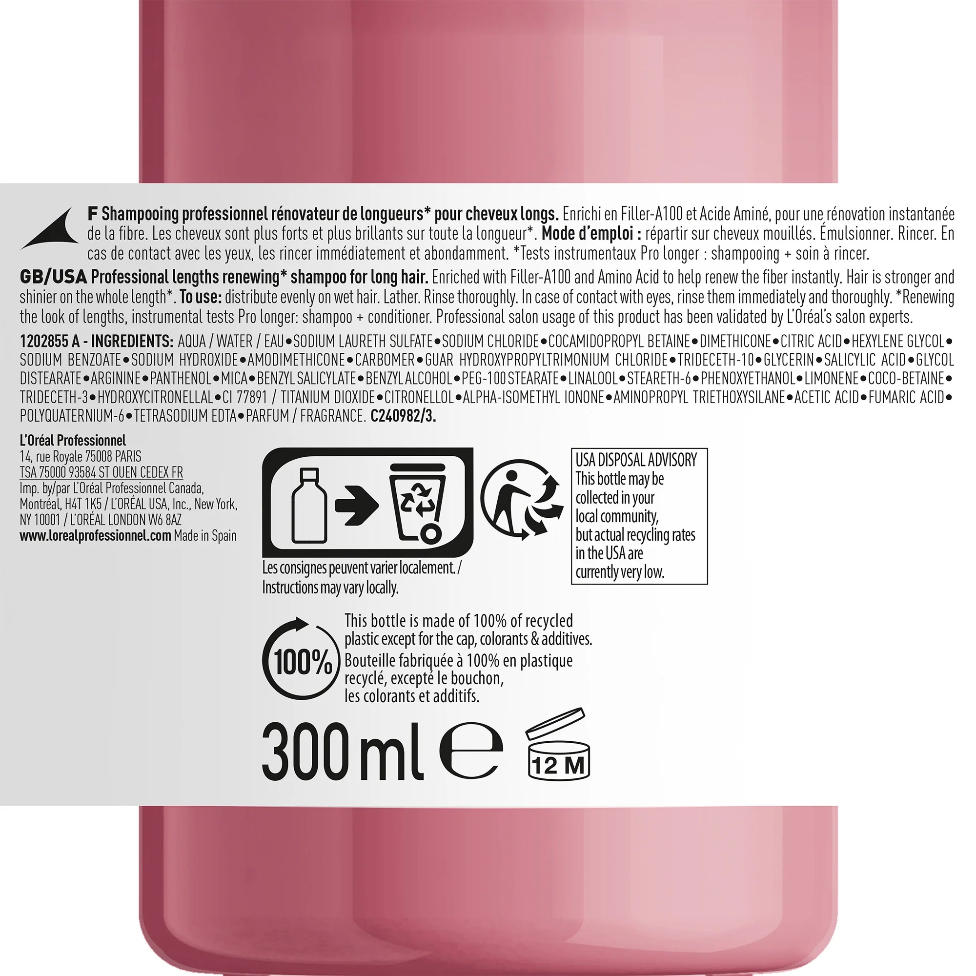 SERIE EXPERT New Pro Longer Shampoo - Shampoo Ricostruttivo