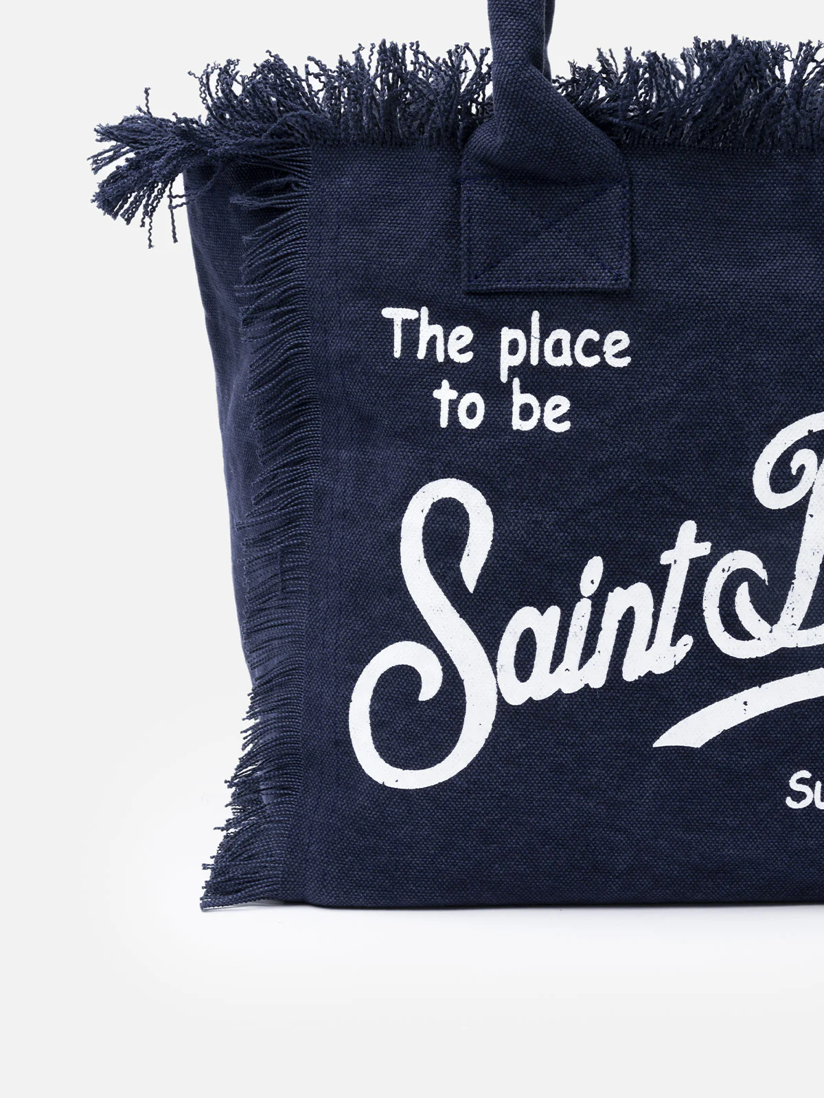 Navy Vanity Tote Bag- Durable Cotton for Beach, Travel, & Everyday Use | MC2 Saint Barth