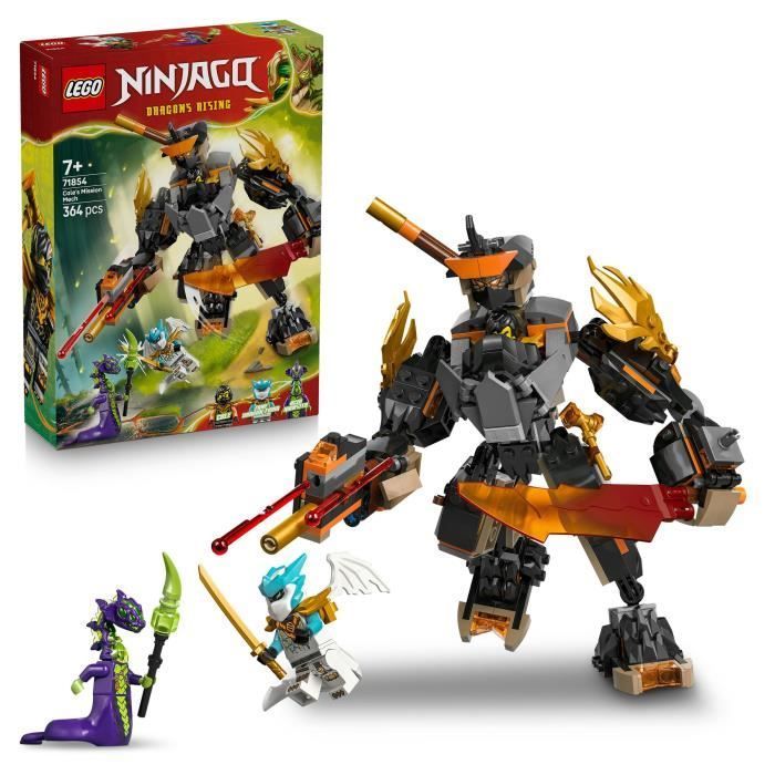LEGO NINJAGO 71854 La missione robotica di Cole e Zane - Set di costruzioni per bambini dai 7 anni in su