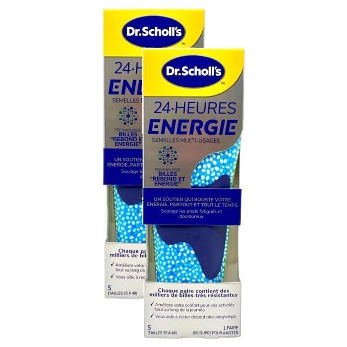 SCHOLL Lot de 2 Etui de 2 Semelles 24h Energie Small 35/40