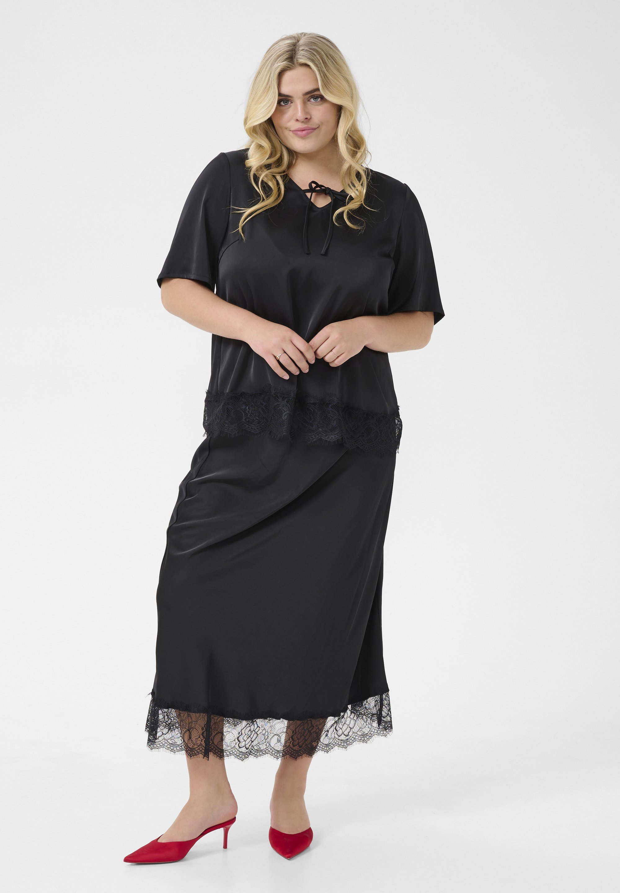 Jupe longue Kaffe Curve - noir profond