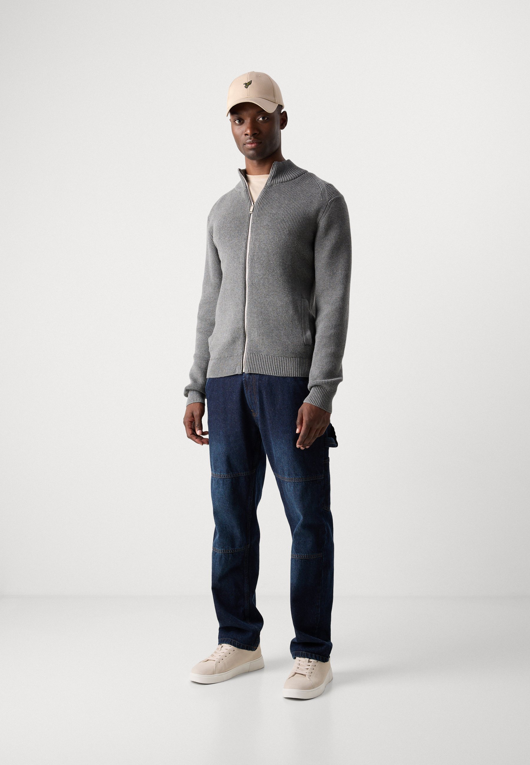 CARDIGAN INDICODE JEANS - Cardigan - gris clair chiné