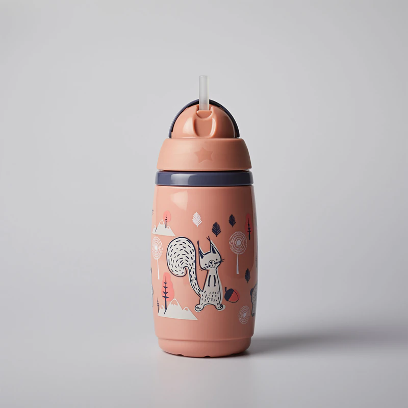 Tommee Tippee Superstar geïsoleerde beker met rietje, roze