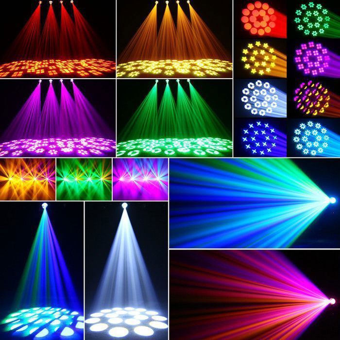 UKing Faro da palcoscenico DMX512 da 250W - Testa mobile a LED con fascio luminoso, GOBO e prisma da 18