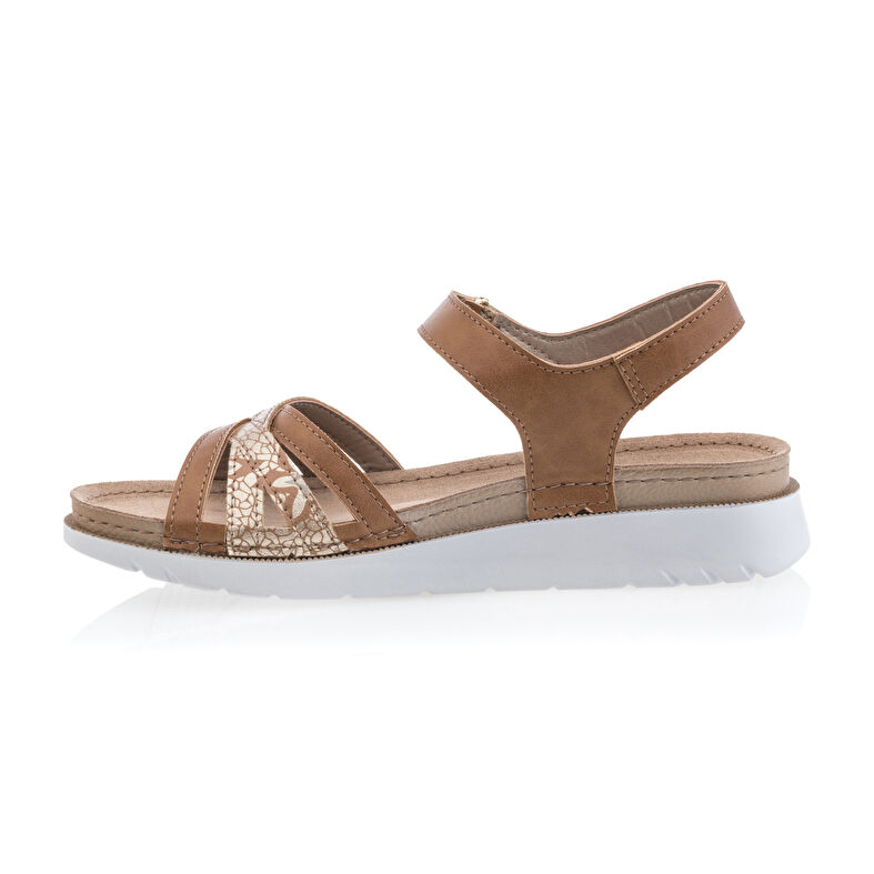 Braune Damensandalen / Zehenfreie Schuhe