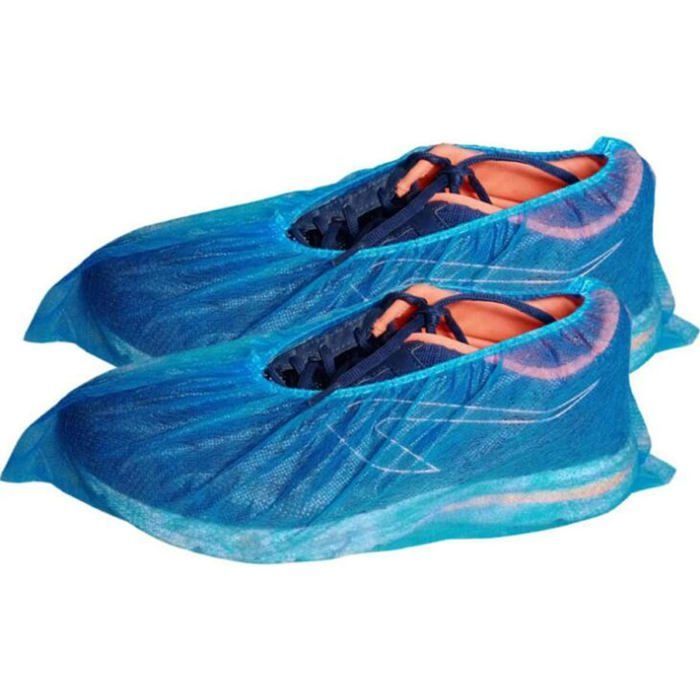 NOVAGO Lot 200 Surchaussures jetables protège chaussures Couvre-chaussure Tissu Non-tissé anti dérapant Couvre l'intégralité du pied