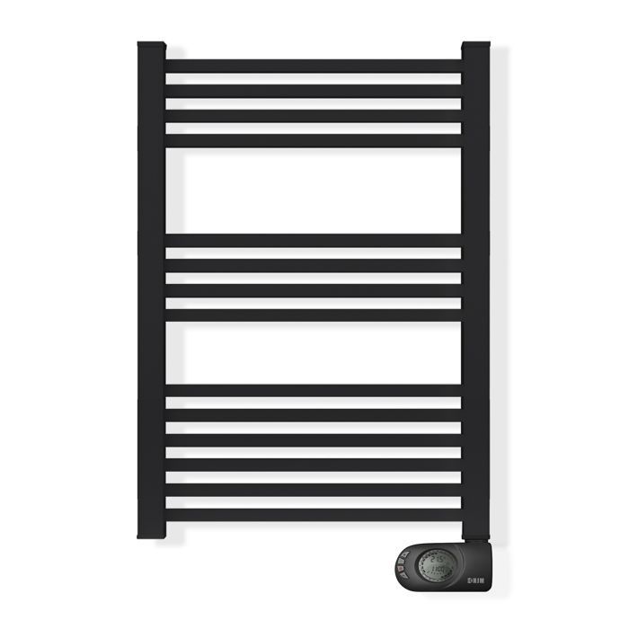 Calentador de toallas eléctrico de inercia HJM, 500 W, cuadrado, negro.