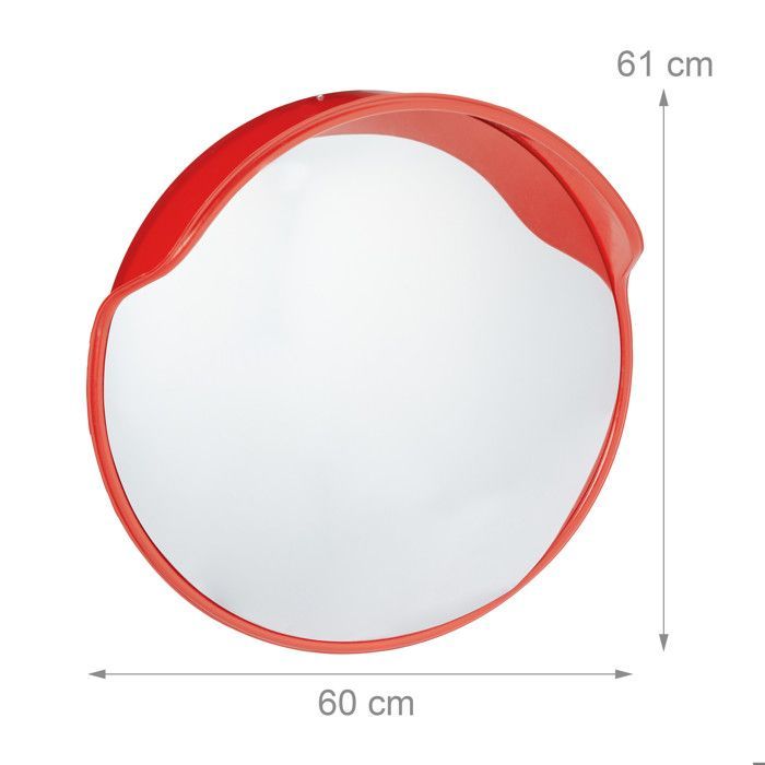 Relaxdays 60cm Traffic Mirror, Professional, Weatherproof, Indoor/Outdoor, Mounting Included
