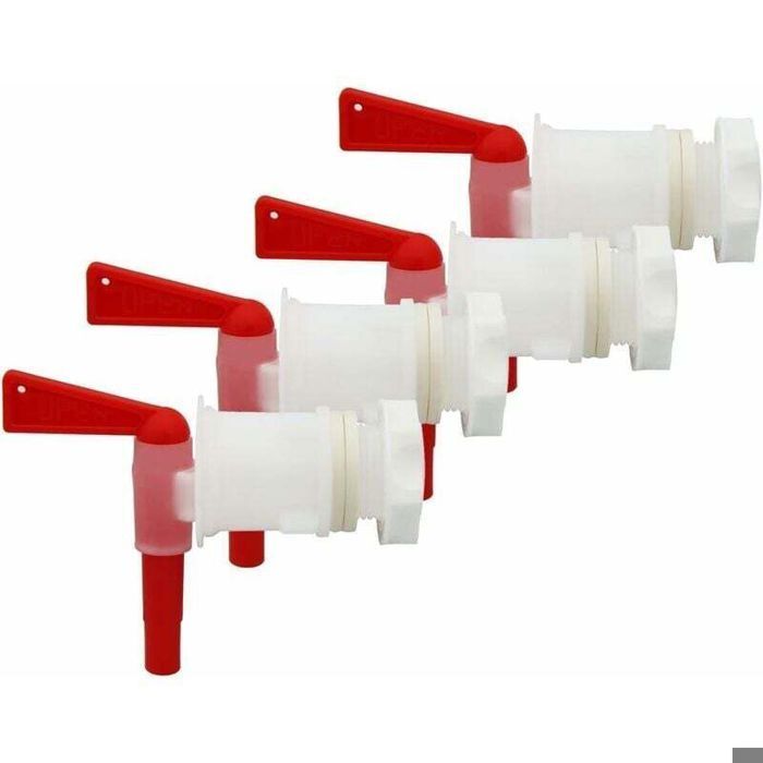Grifo de plástico para cubo de embotellado - PZCC - Paquete de 4 - Para cerveza artesanal - Material apto para uso alimentario