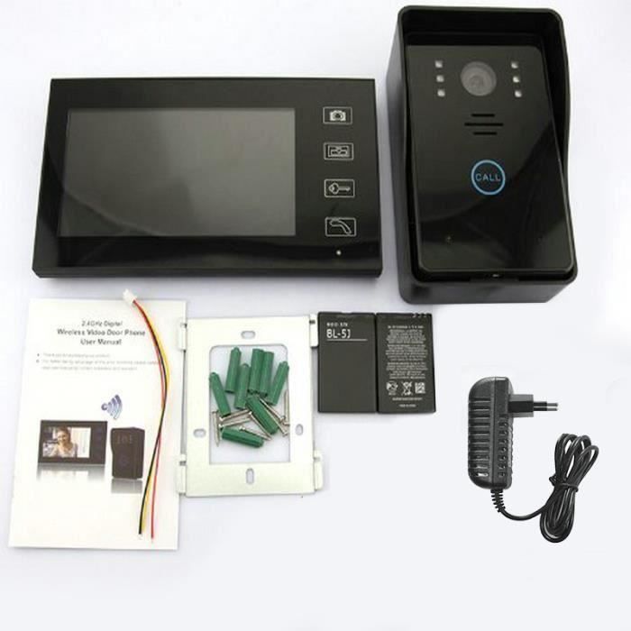 Visiophone sans fil - wowsuper - 7 pouces - Protection anti-pluie - 300 mètres de portée