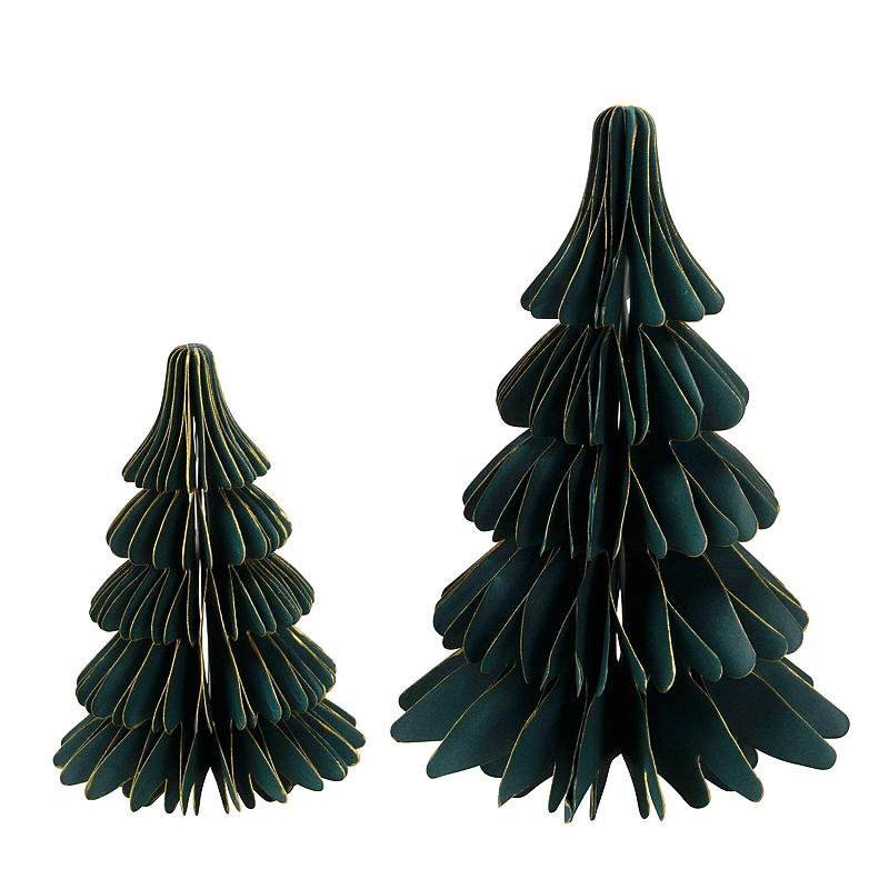 Árbol de Navidad de papel con diseño de panal, 18 x 27 cm.