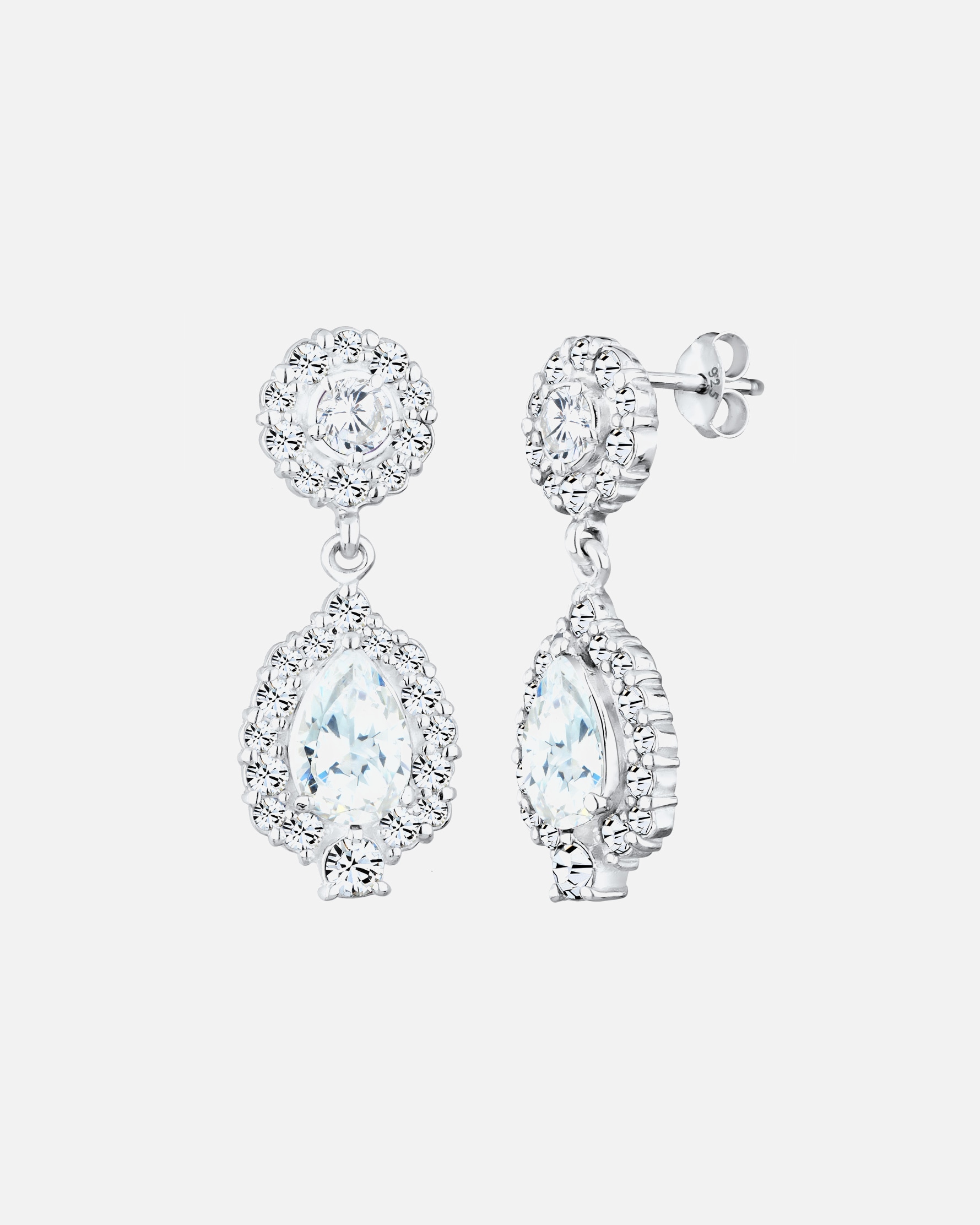 Elli PREMIUM Femmes pendentif d'oreilles Glamour Vintage avec cristaux de zirconium en argent sterling 925