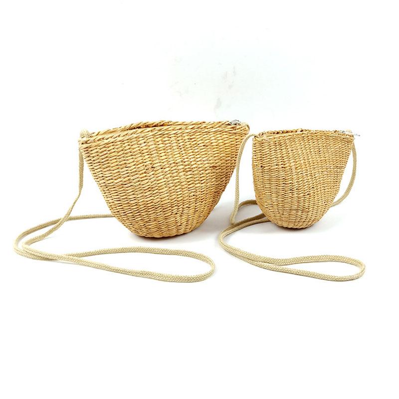 Rattan grass mini straw bag girl Cross body woven bag WOMEN 's summer beach Shoulder Bags