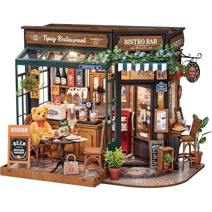 Maison de Poupée Miniature Tipsy – Kit DIY Restaurant et Café Unique, Déco Élégante, Idée Cadeau Parfaite pour Toute la PUZZLE