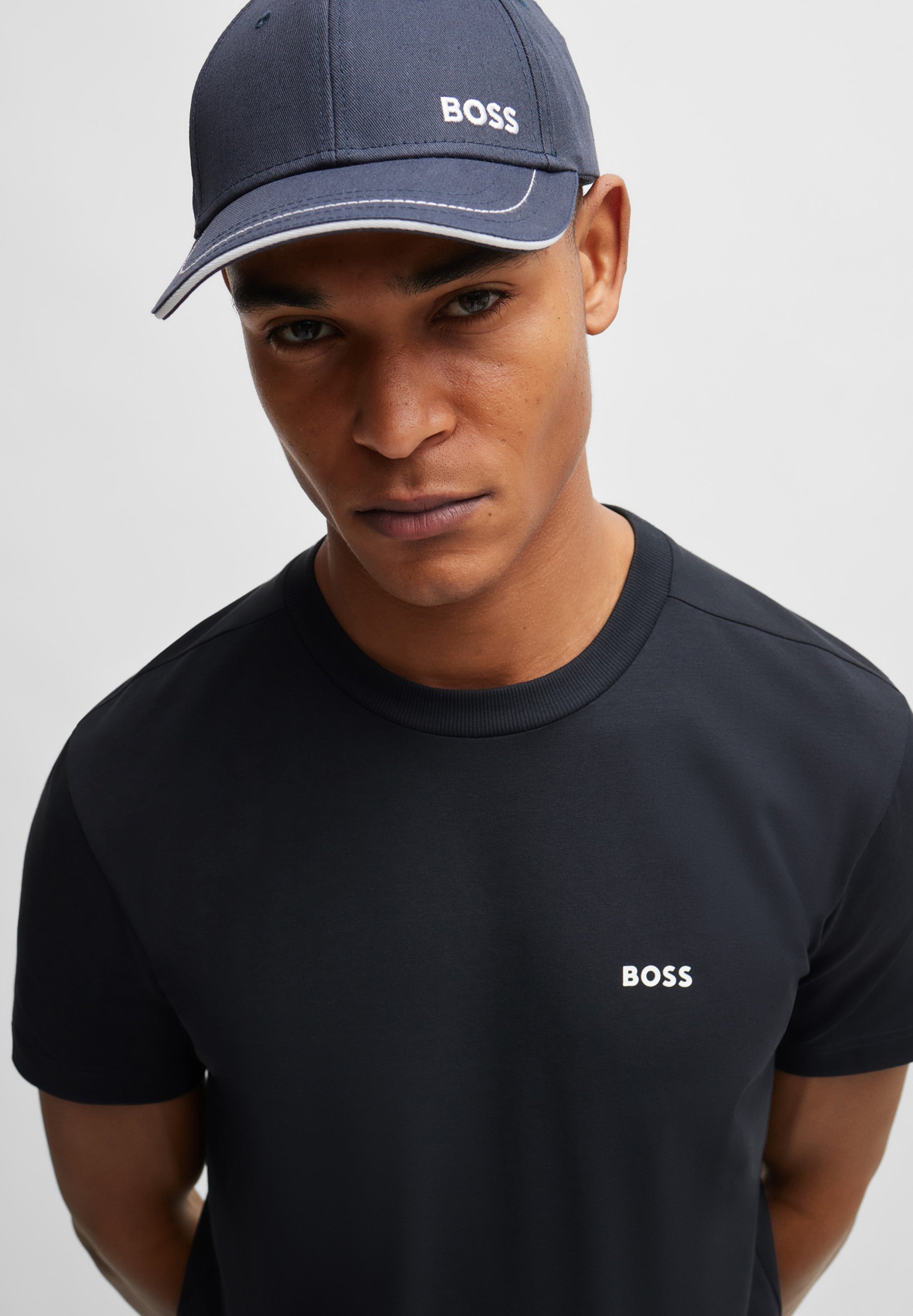BOSS TEE - Basic-T-Shirt - Dunkelblau