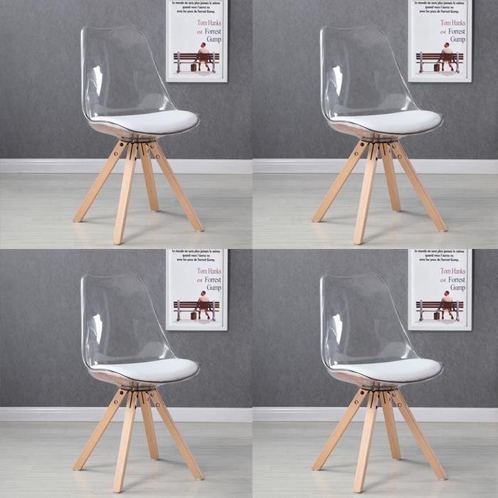 Set van 4 transparante Scandinavische stoelen - Helsinki - DESIGNETSAMAISON